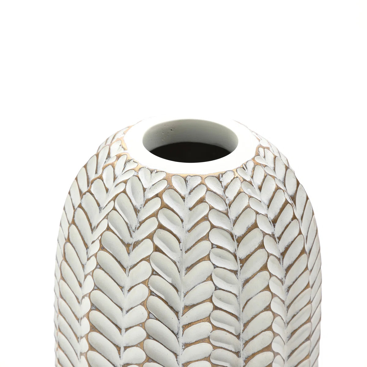 Modern Polyresin Decorative Vase with Geometric Pattern for Home Decor